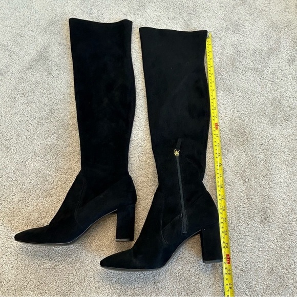 NINE West black faux suede over the knee high heel boots Sz 8.5 - Picture 6 of 10